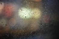 Rain on cab window