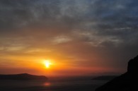 Sunset off of Santorini
