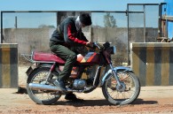 Man on motorcycle