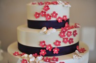 Wedding cake with flowers