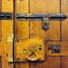 Keyhole and old-fashioned lock