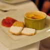 Gingernut crème brûlée with apple and pear compote