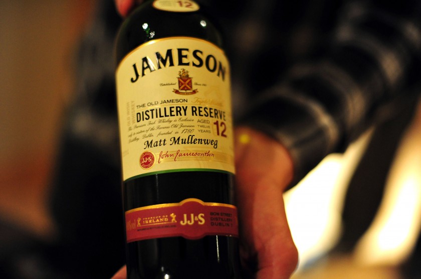 Branded bottle of Jameson